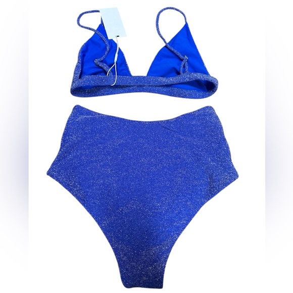 NWT MIKOH Sparkling Blue Bikini Set size L/XL - Picture 2 of 2